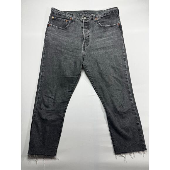 Levi's 501S Women's Skinny Leg Button Fly Gray Denim Jeans - Size 31x28 (34x24) - Picture 1 of 7